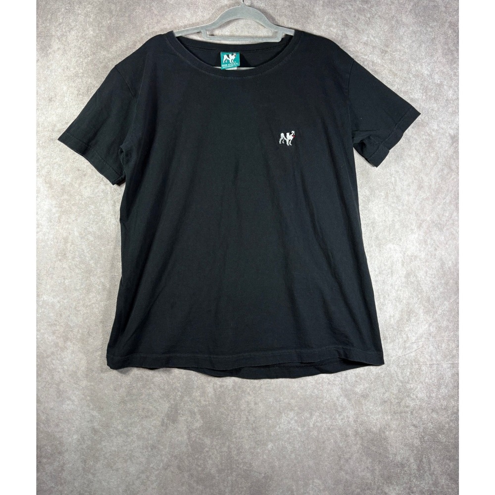 Big Dogs T-Shirt Men Large Black Embroidered Logo Short Sleeve Cotton USA Made